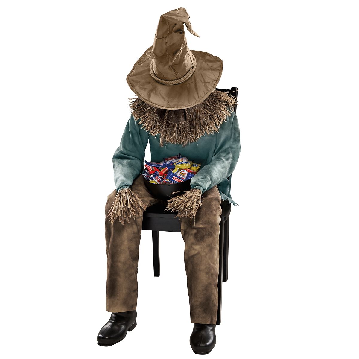 4 Ft 6 In Scary Sitting Scarecrow Animatronic