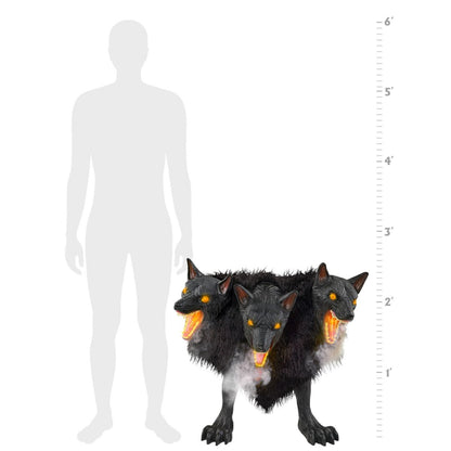 2 Ft 7 In Cerberus Three Headed Dog Animatronic