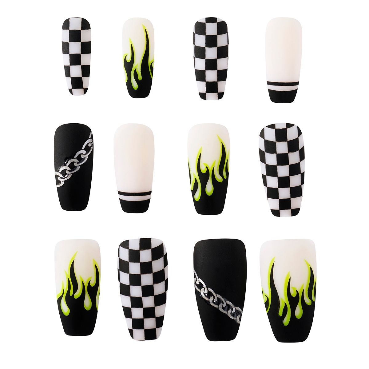Punk Rock Press-On Nails BLACK
