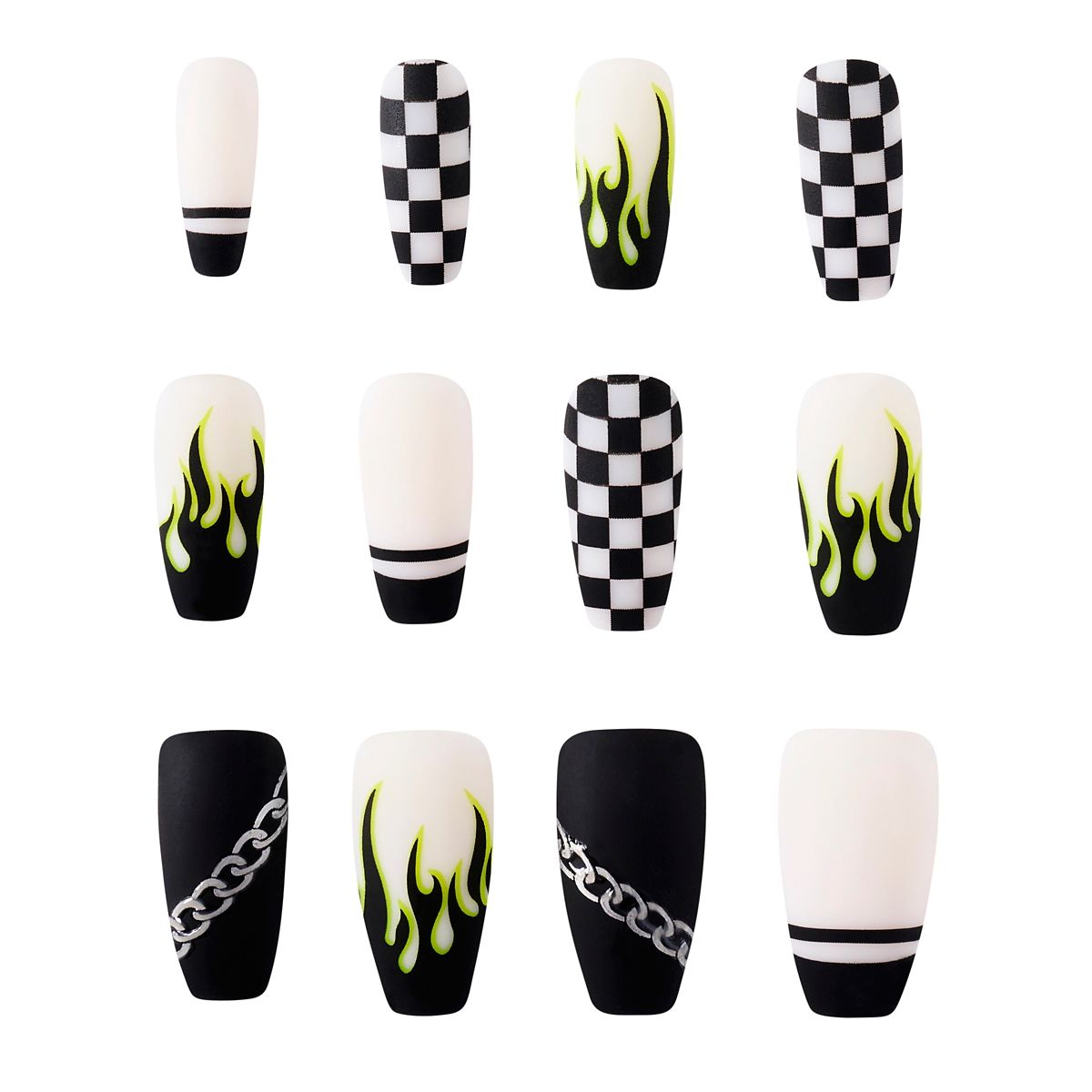 Punk Rock Press-On Nails BLACK