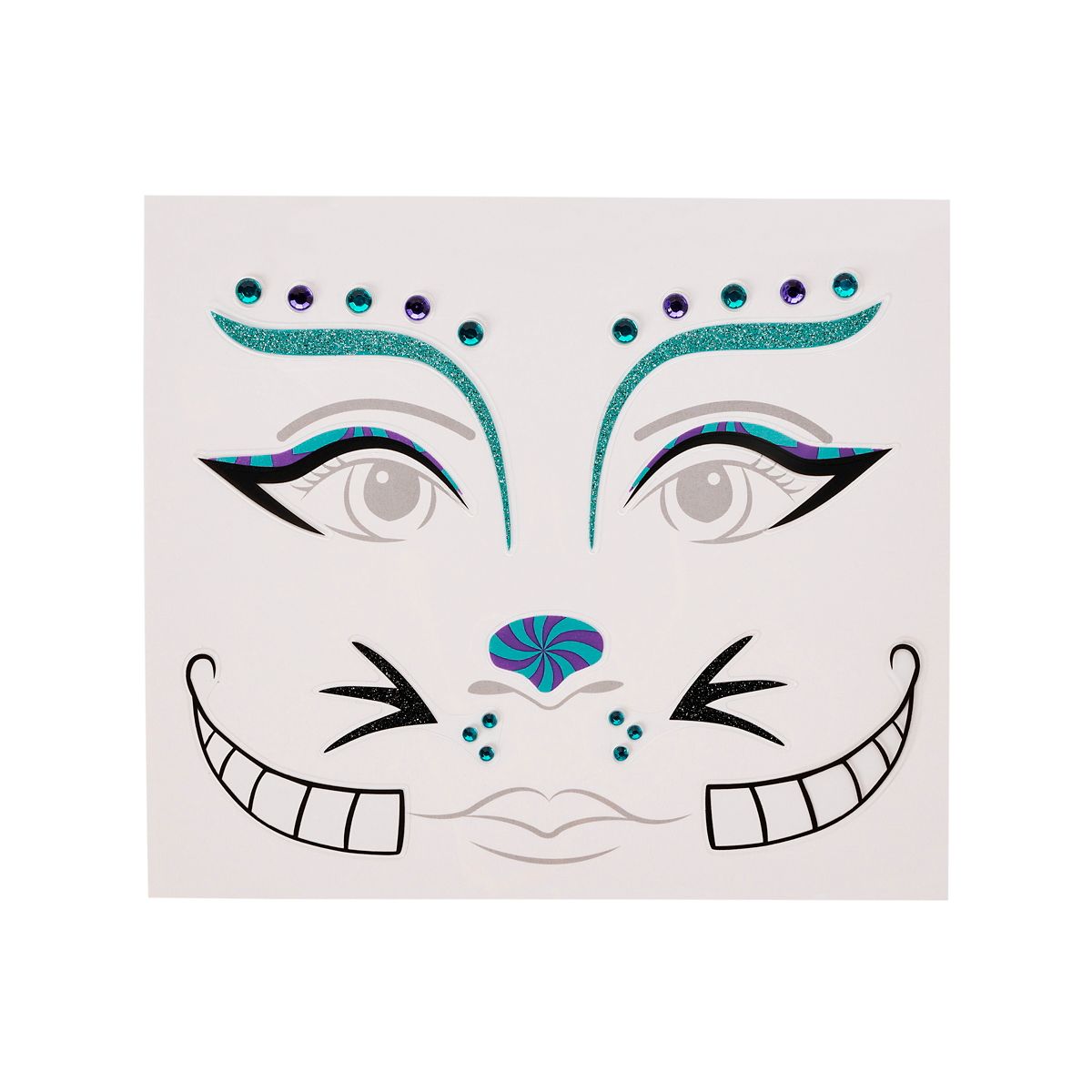 Mischievous Cat Face Decals BLUE