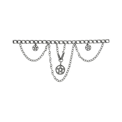 Pentagram Chain Choker Necklace SILVER
