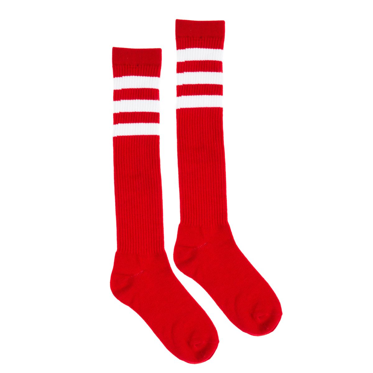 Colored Striped Knee High Socks RED