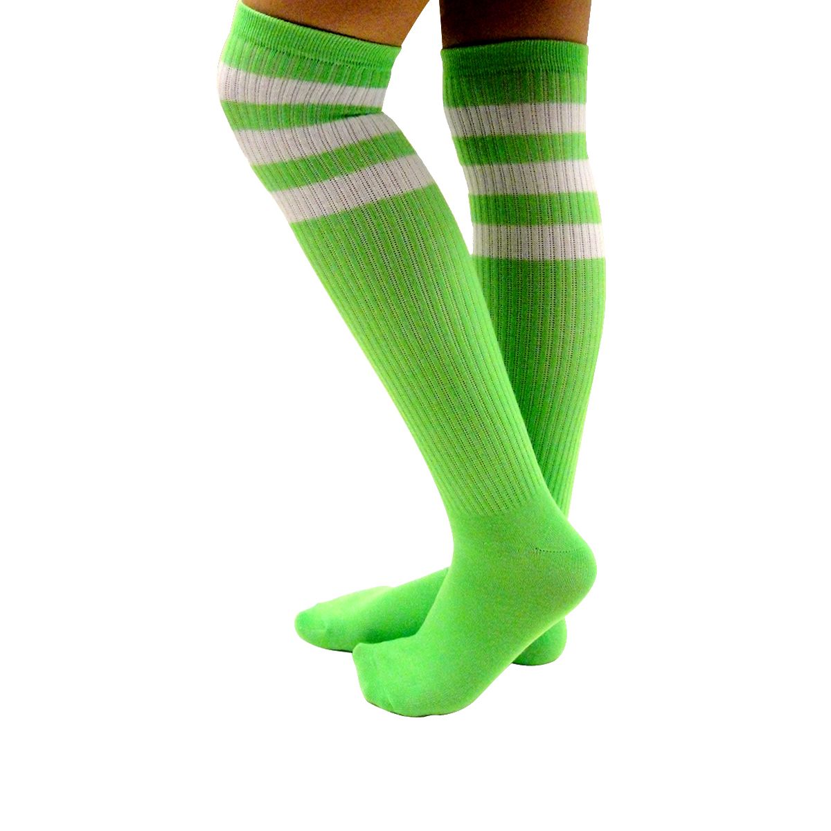 Colored Striped Knee High Socks RED