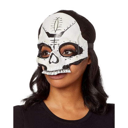 Witch Doctor Skull Half Mask WHITE