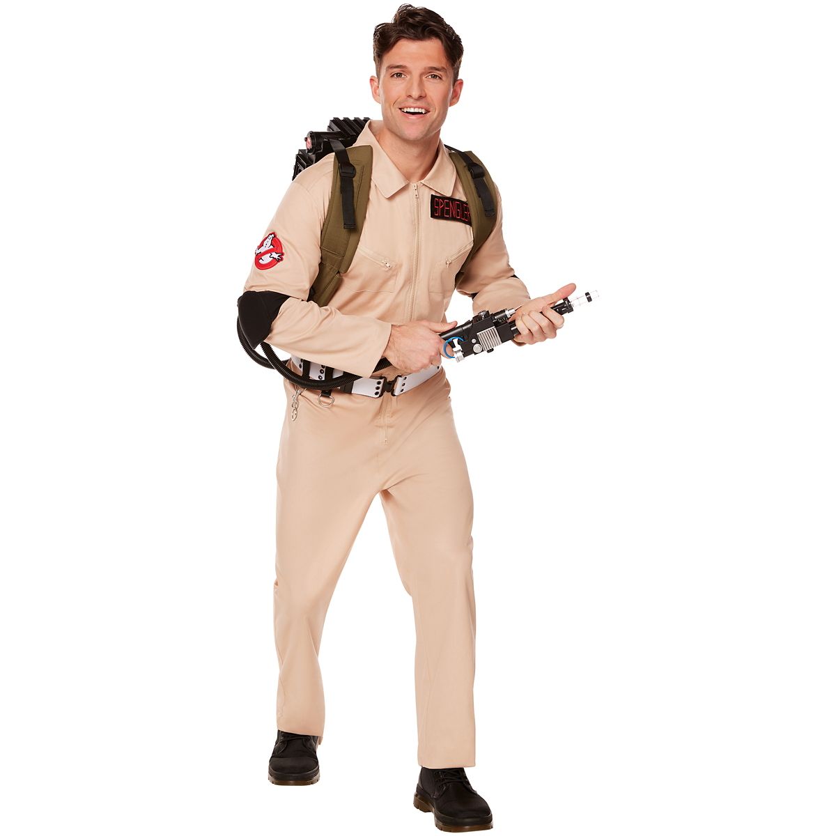 Adult Ghostbusters One Piece Costume - Ghostbusters Classic KHAKI