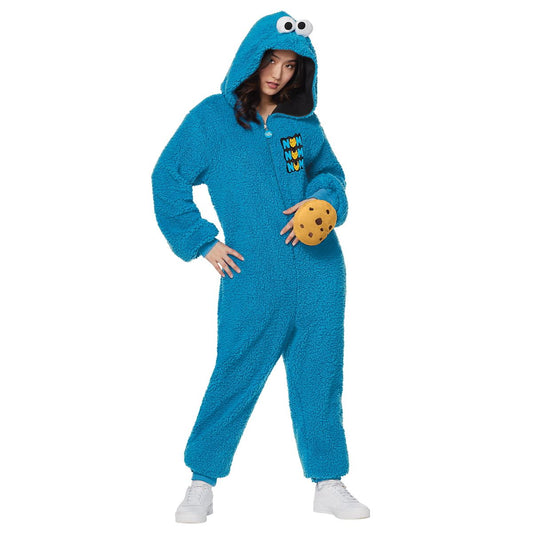 Adult Cookie Monster Jumpsuit Costume - Sesame Street BLUE