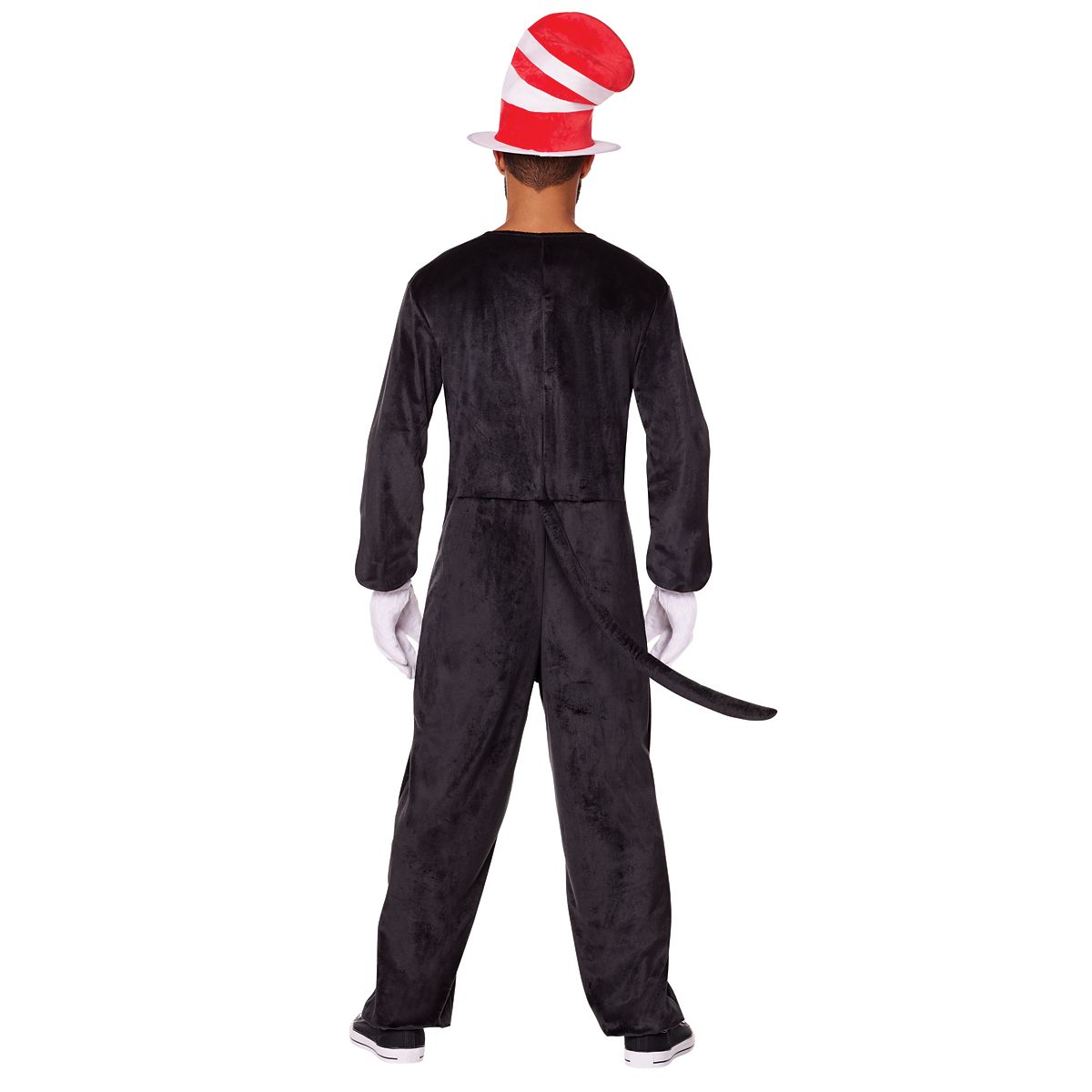 Adult Cat in the Hat One Piece Costume - Dr. Seuss BLACK