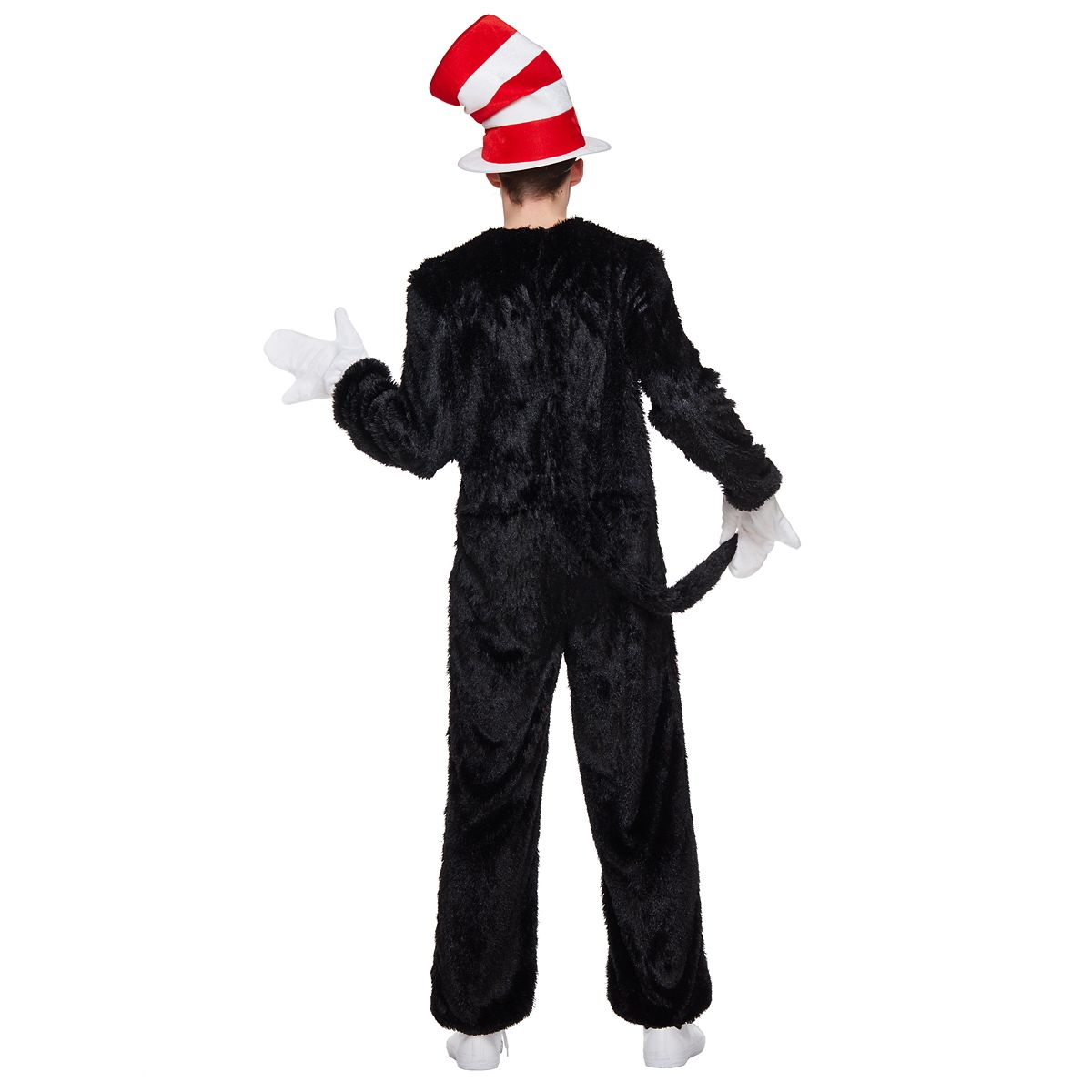 Adult Cat in the Hat One Piece Costume - Dr. Seuss BLACK
