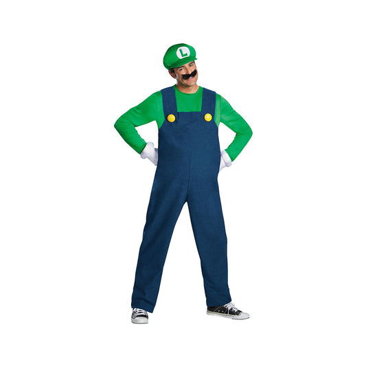 Adult Luigi Costume - Mario Bros MULTI-COLOR