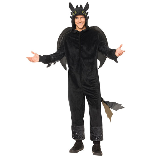 Adult Toothless Jumpsuit Costume - How to Train Your Dragon BLACK