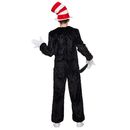 Adult The Cat in the Hat Jumpsuit - Dr. Seuss BLACK